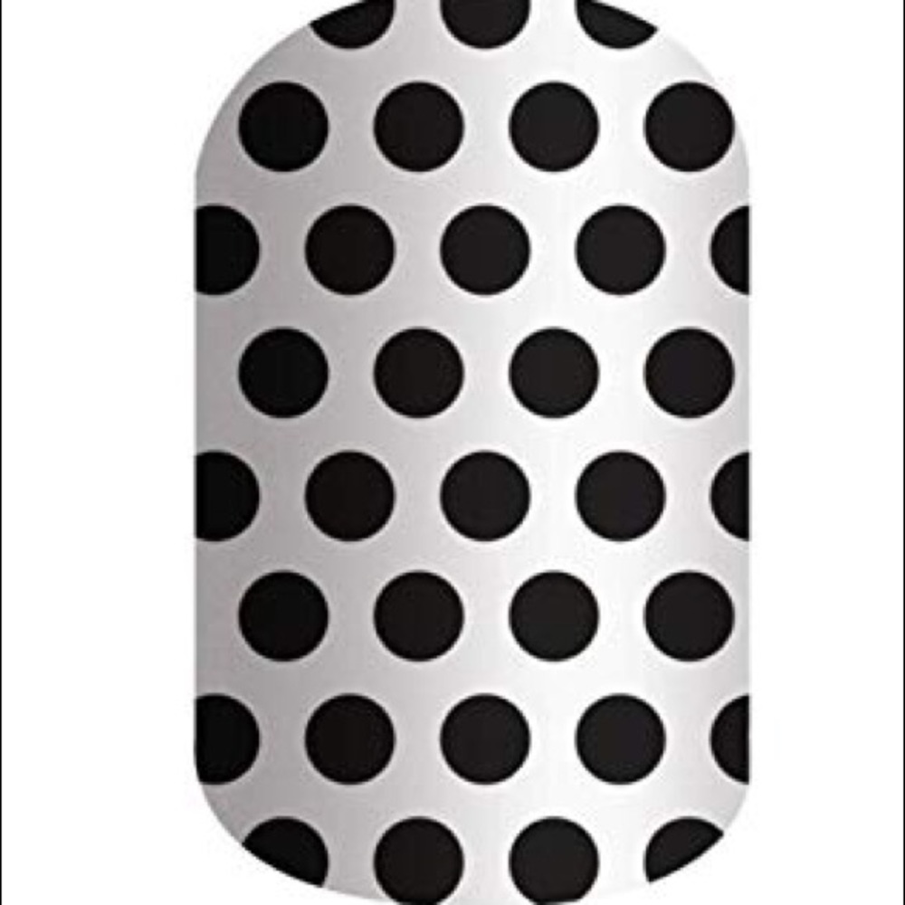 Jamberry White and Black Polka